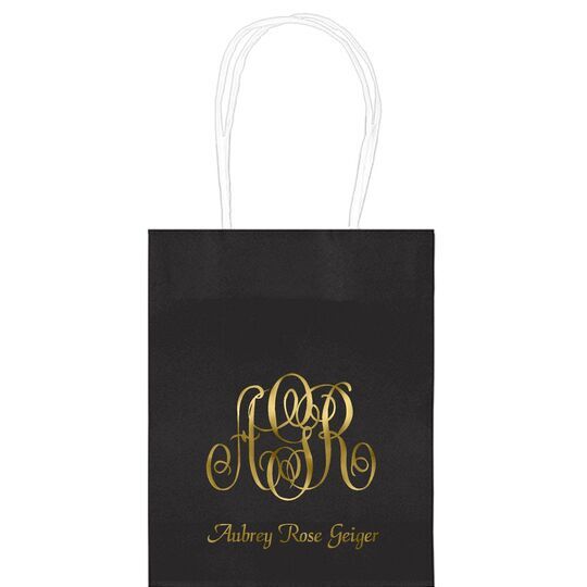 Large Script Monogram with Text Mini Twisted Handled Bags